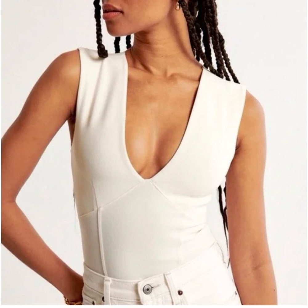 Abercrombie & Fitch Crepe Plunge Bodysuit
